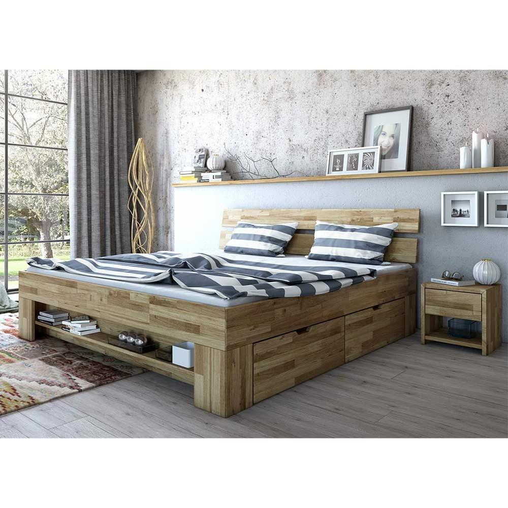 Stauraumbett & Nachtkommoden - Aktemus (dreiteilig) â Bild 2