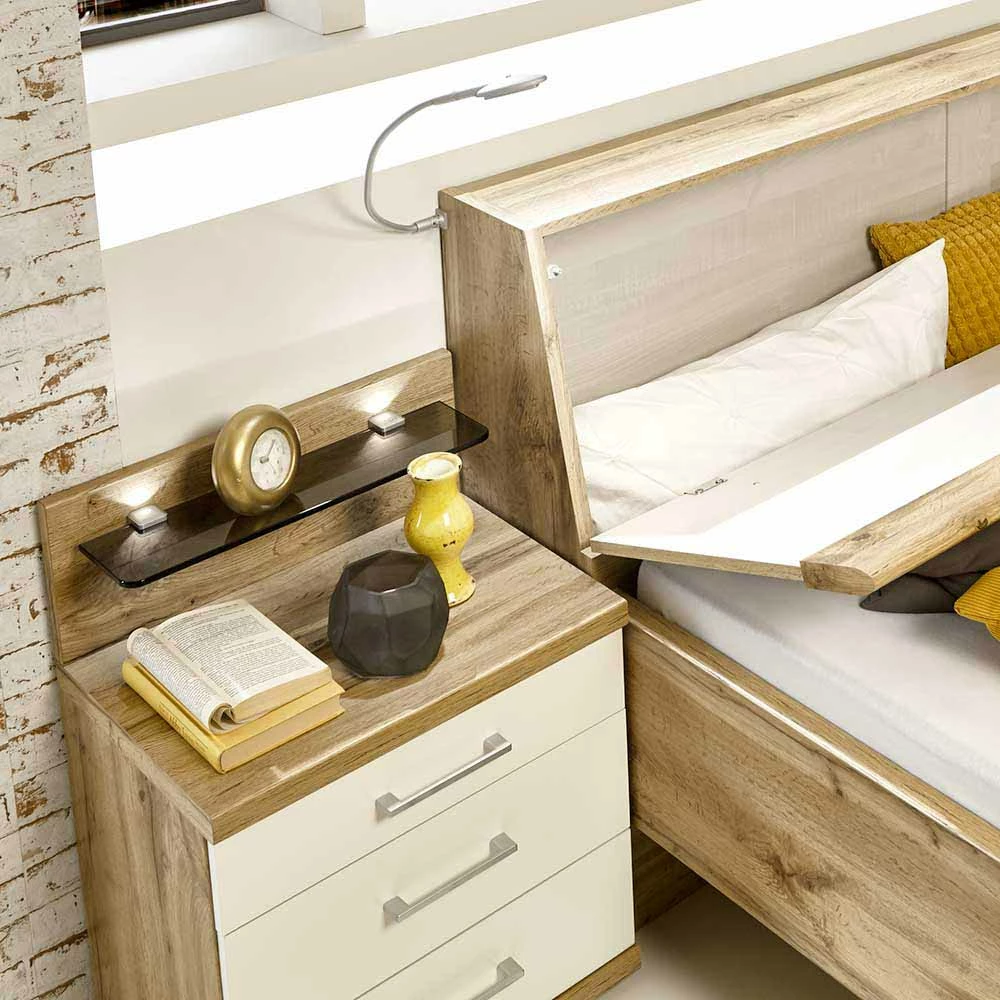 Stauraumbett Neriman Und Nachtkommoden Set (dreiteilig) – Bild 5
