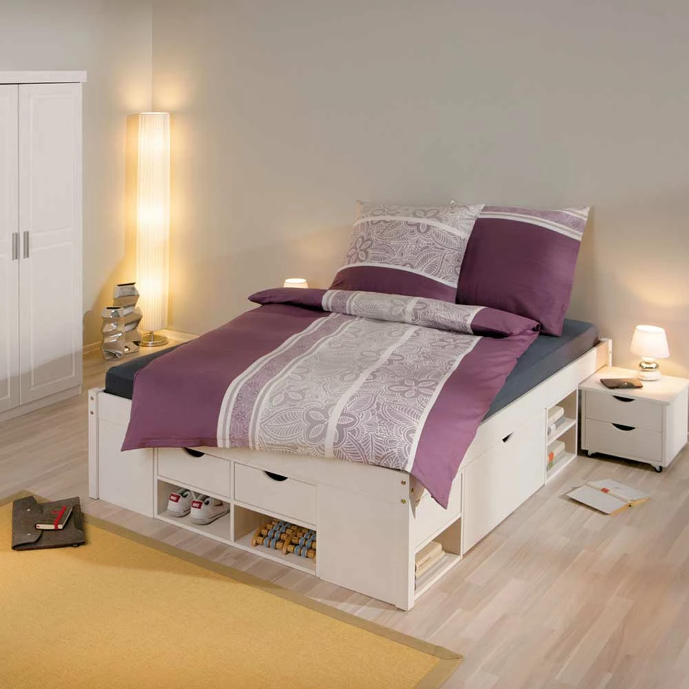 Stauraumbett Nanini In Weiß – Bild 2