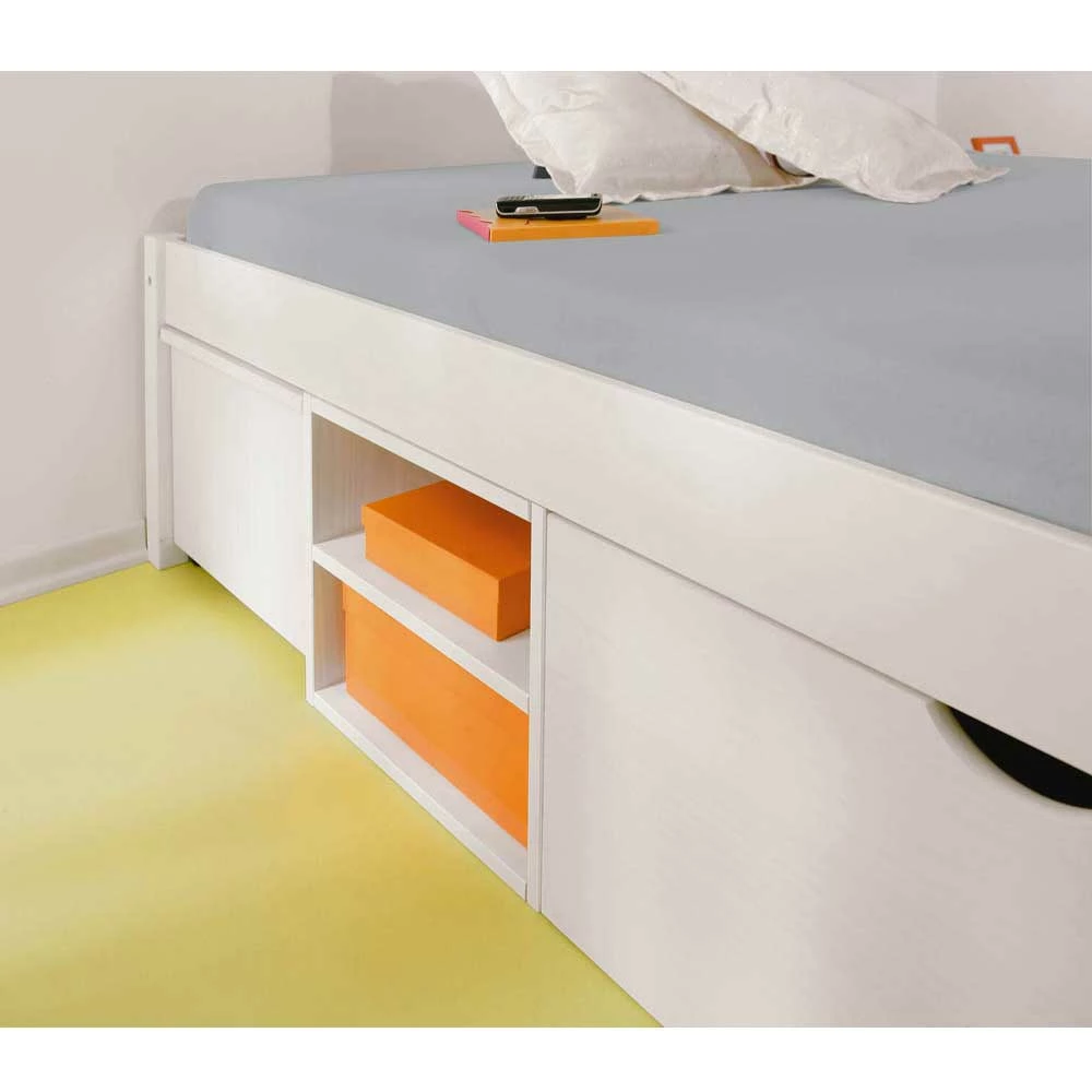 Stauraumbett Nanini In Weiß – Bild 3