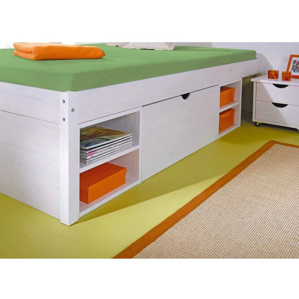 Stauraumbett Nanini In Weiß – Bild 4