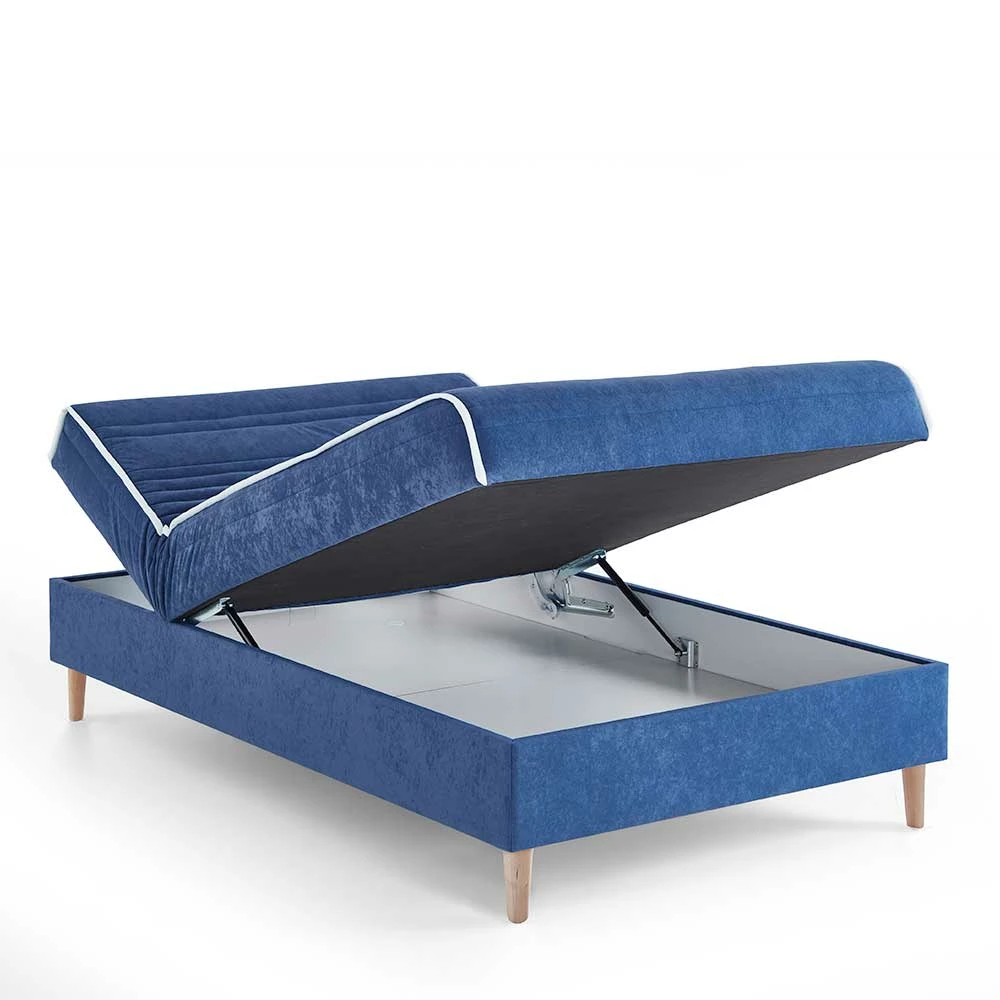Verstellbare Daybed Polsterliege In Blau Samt - Blackbird – Bild 3