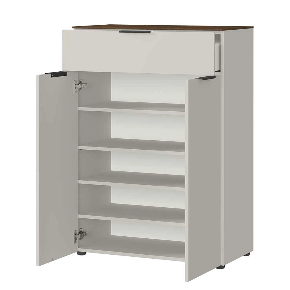 Vertiko Schuhschrank In Hellgrau & Nussbaum Optik - Bution – Bild 4