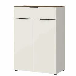 Vertiko Schuhschrank In Hellgrau & Nussbaum Optik - Bution