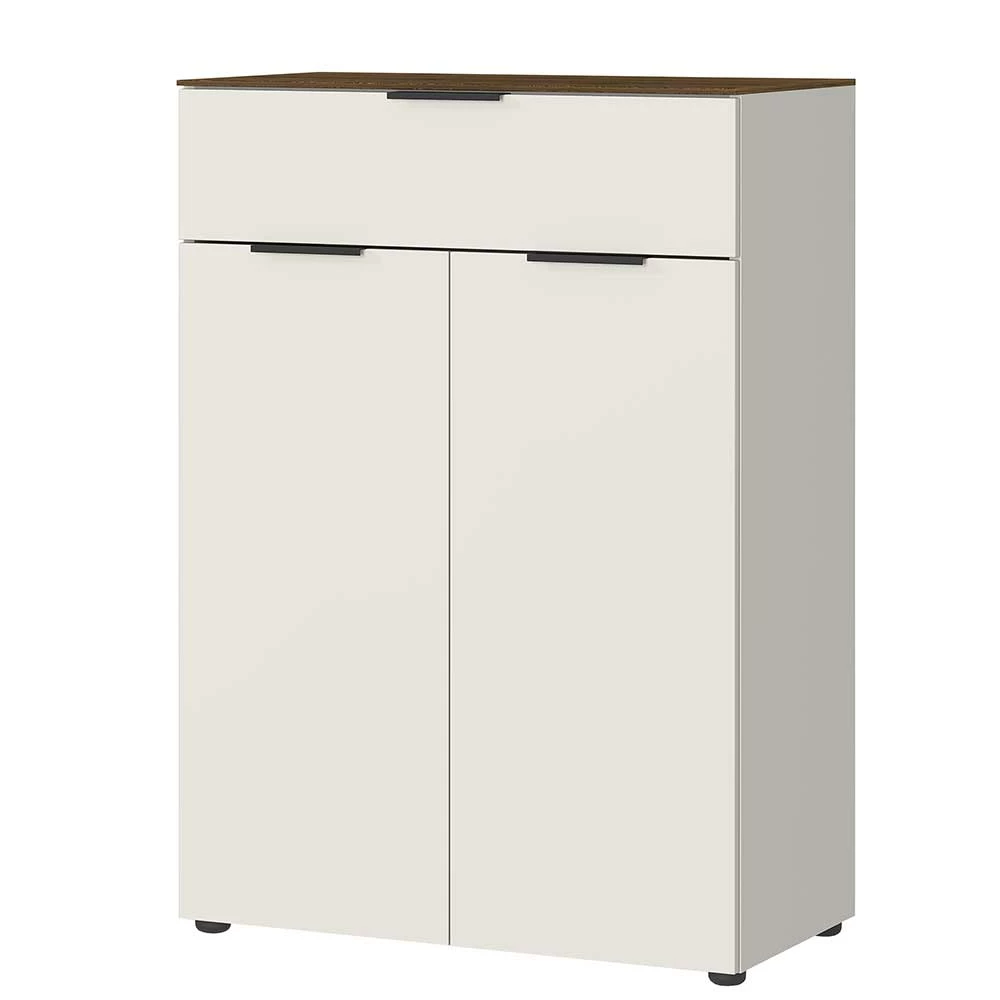 Vertiko Schuhschrank In Hellgrau & Nussbaum Optik - Bution