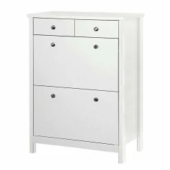 Weiß Lackierte Schuhkommode 80x106x36 Cm - Akzento