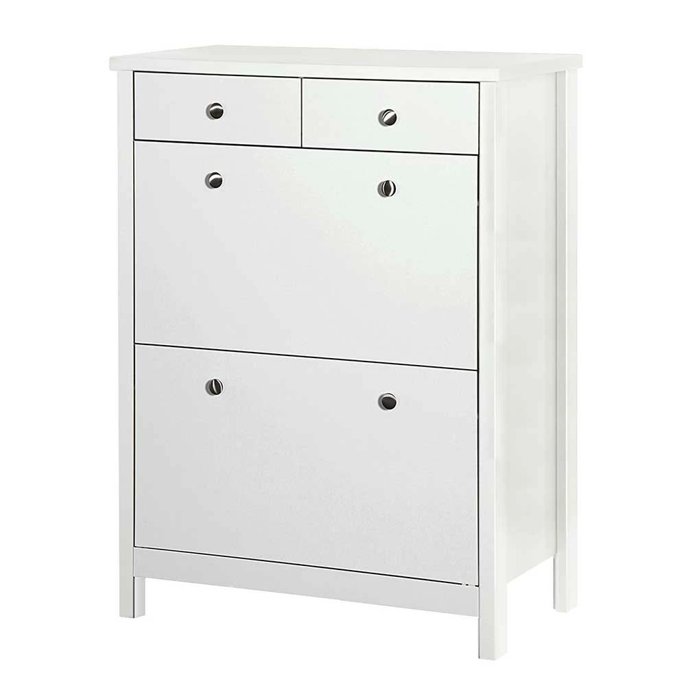 Weiß Lackierte Schuhkommode 80x106x36 Cm - Akzento