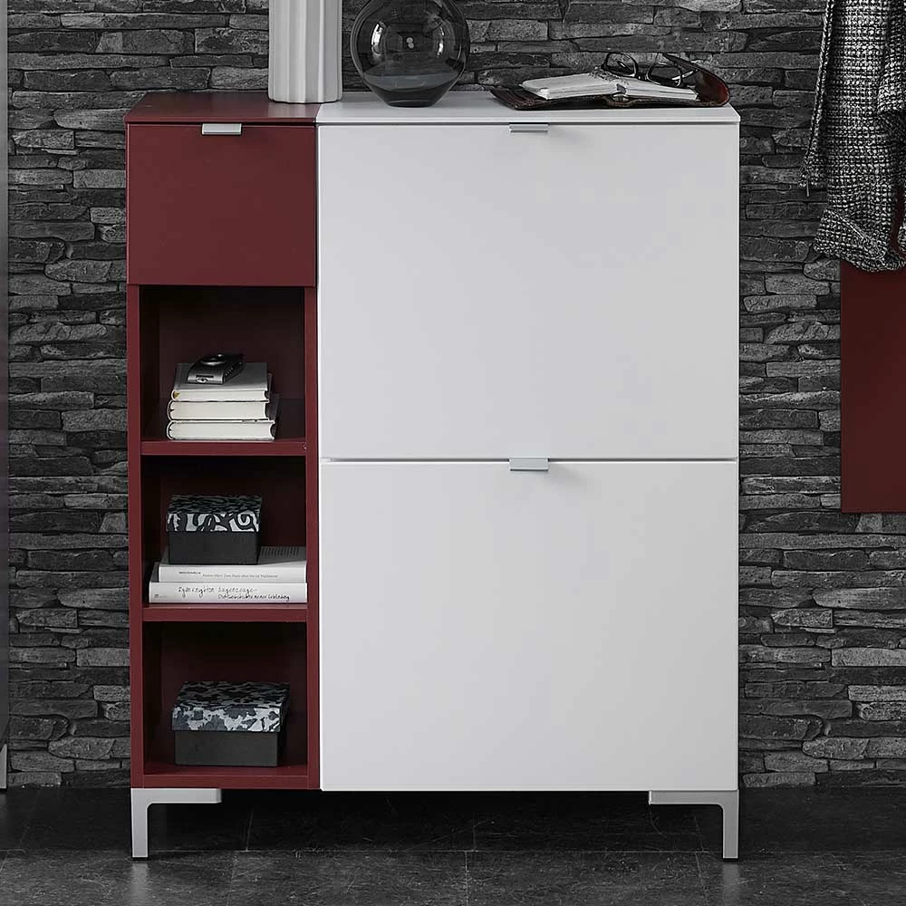 Weißer Klappen Schuhschrank 55x84x37 Cm - Indiesta – Bild 6