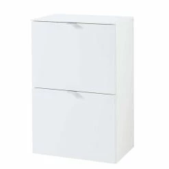 Weißer Klappen Schuhschrank 55x84x37 Cm - Indiesta