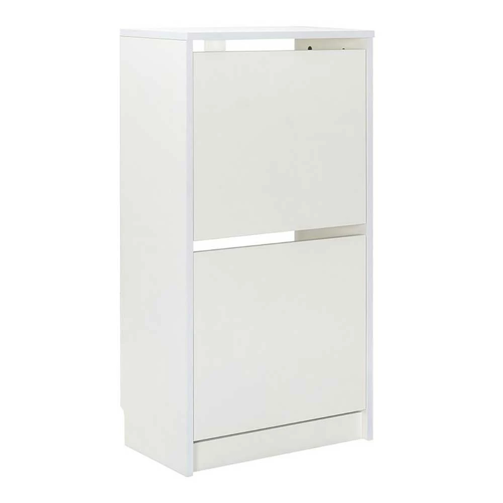 Weißer Schuhschrank Mit Zwei Schuhwalzen - Curtis