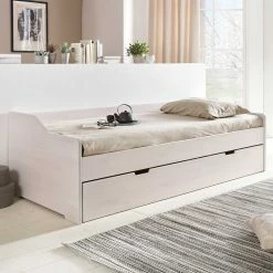 Weißes Ausziehbett Aus Kernbuche Sylvester In 90x200 Cm 10 Weißes Ausziehbett Aus Kernbuche Sylvester In 90x200 Cm -Renzo Shop weisses ausziehbett aus kernbuche in 90x200 cm sylvester 03