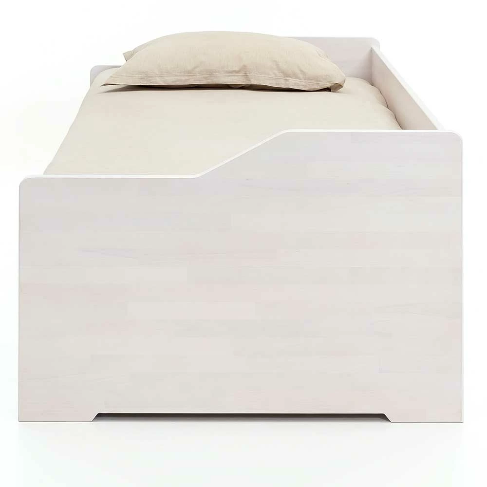 Weißes Ausziehbett Aus Kernbuche Sylvester In 90x200 Cm 7 Weißes Ausziehbett Aus Kernbuche Sylvester In 90x200 Cm – Bild 5