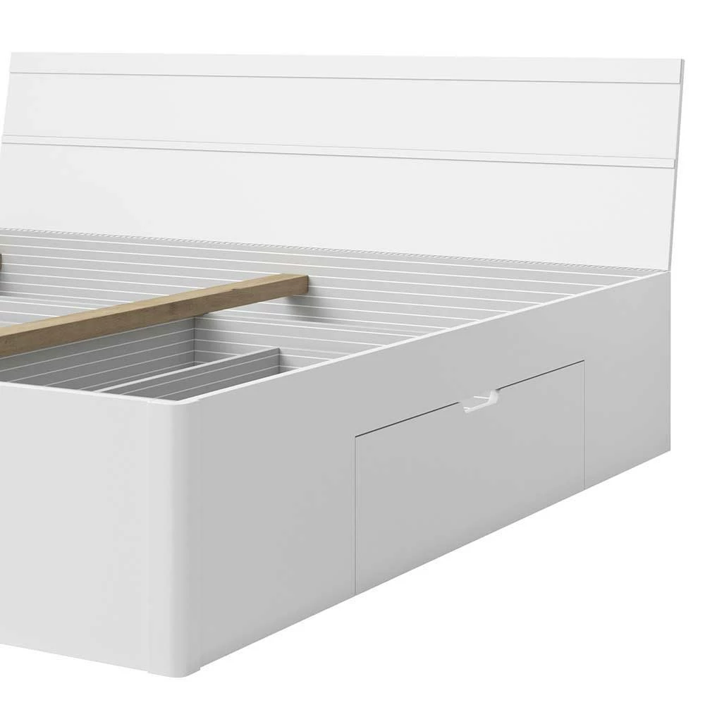 Weißes Bett Mit Stauraum - Modern - Wutan – Bild 3