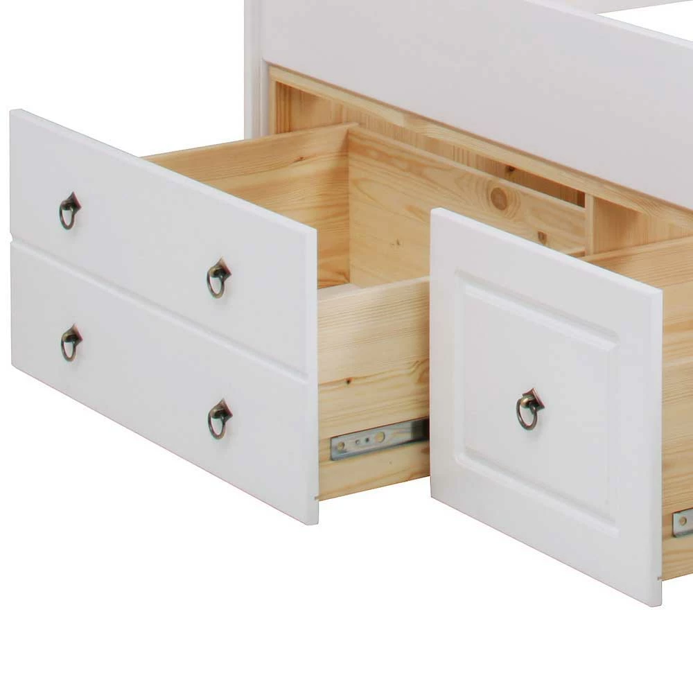 Weißes Bett & Nachttische - Velriva (dreiteilig) – Bild 6