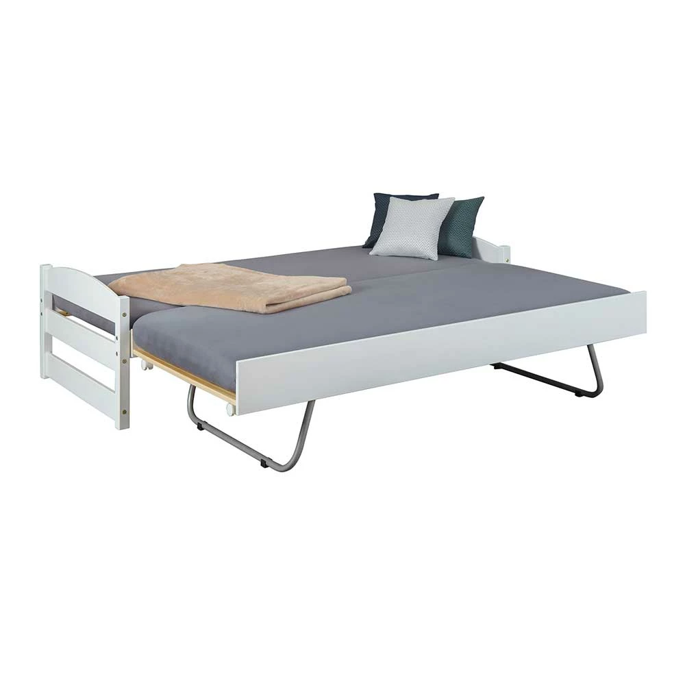 Weißes Bettgestell Mit Ausziehbett - Vodessa – Bild 5