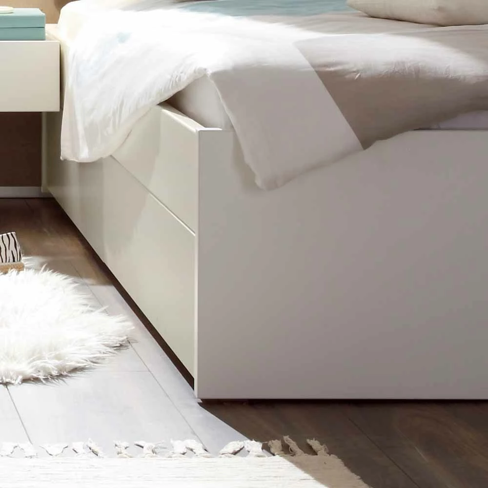 Weißes Einzelbett Haniata Aus Buche Massivholz – Bild 3