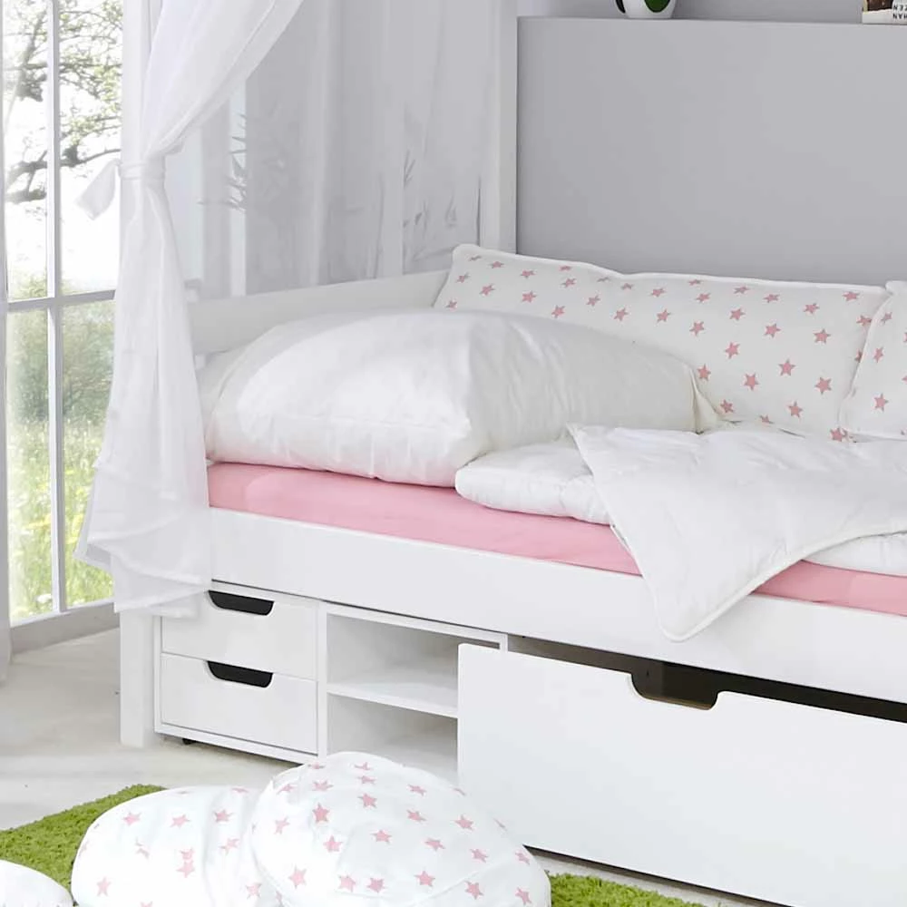 Weißes Himmelbett Sash Aus Kiefer Massivholz – Bild 3