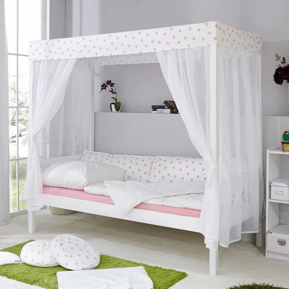 Weißes Himmelbett Sash Aus Kiefer Massivholz – Bild 6