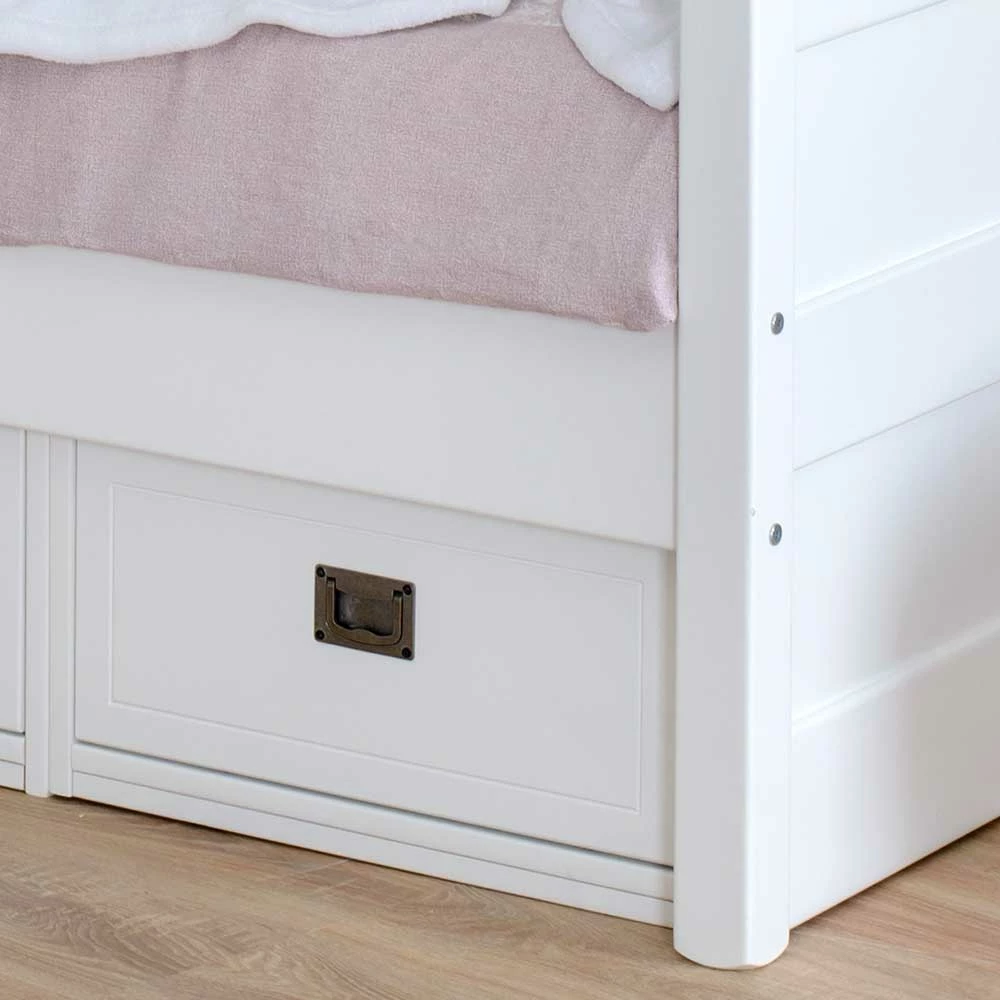 Weißes Kojenbett 90x200 Mit 3 Schubladen - Eicando – Bild 3