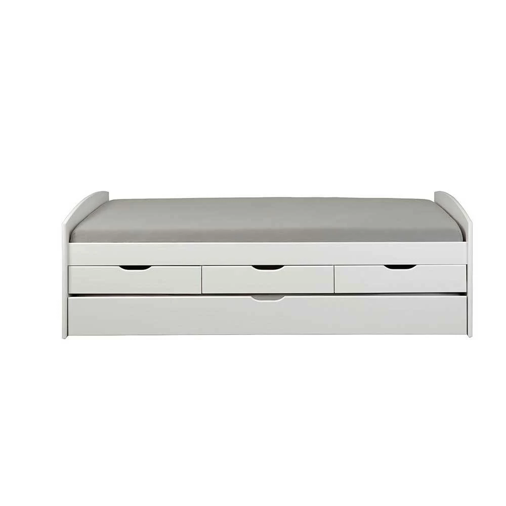 Weißes Schubkastenbett Mit Ausziehbett - Becrux – Bild 2