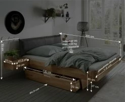 Wildeiche Bett Mit Schubkasten Set - Zennian (dreiteilig) 8 Wildeiche Bett Mit Schubkasten Set - Zennian (dreiteilig) -Renzo Shop wildeiche bett mit schubkasten set mit nachtkommoden zum einhaengen zennian be