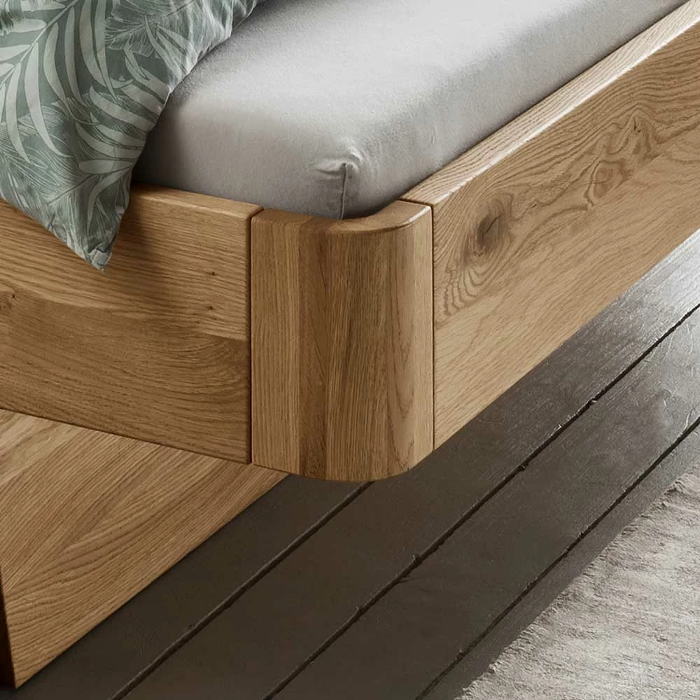 Wildeiche Holzbett Mit Stauraum - Zennian – Bild 2