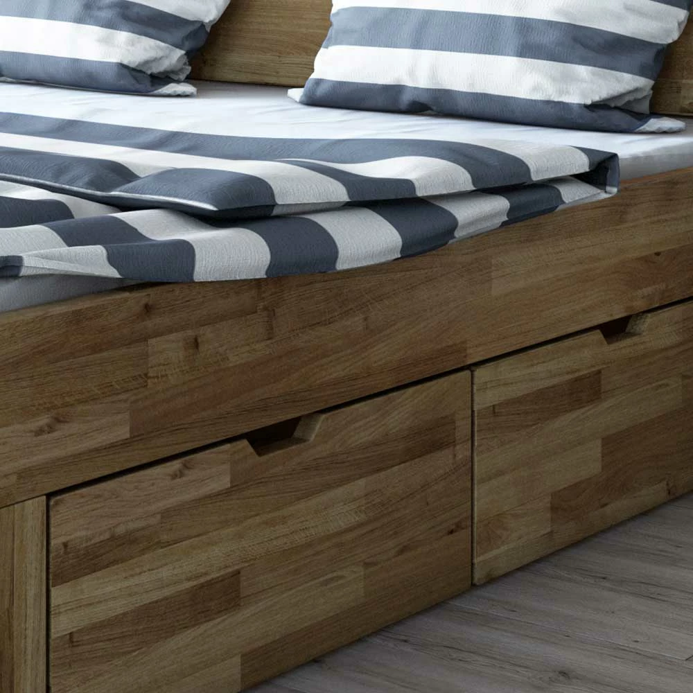 Wildeiche Schubkastenbett In Modernem Design - Henrietta â Bild 5
